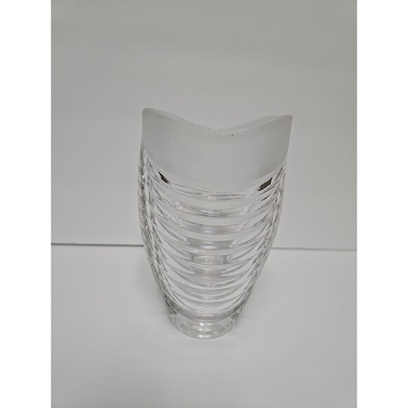 Vintage Mikasa Crystal Frosted Top Clear Swirl Vase Germany 24% Lead Crystal - Picture 3 of 8